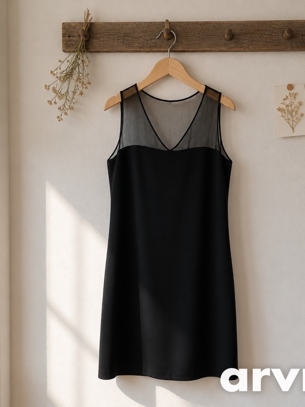 Lauren Ralph Lauren Black Strapless Sheath Dress with Sheer Yoke